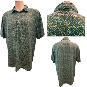 William Murray Polo Shirt Mens XL Golf Knotty By Nature Stretch Wicking Green
